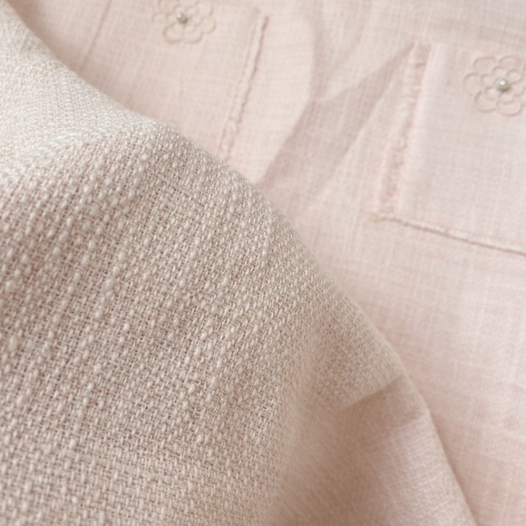 Karl Lagerfeld Paris Pink Tweed Floral Collar Shift Dress Size 6 - Picture 4 of 11